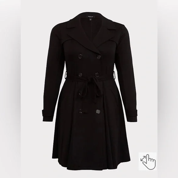 Torrid Brushed Ponte Trench Coat. Size LARGE. (Torrid size 0) - Picture 5 of 7